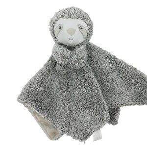 Carters Sloth Gray Brown Lovey Lovie Security Blanket Plush Blankie Furry Fuzzy